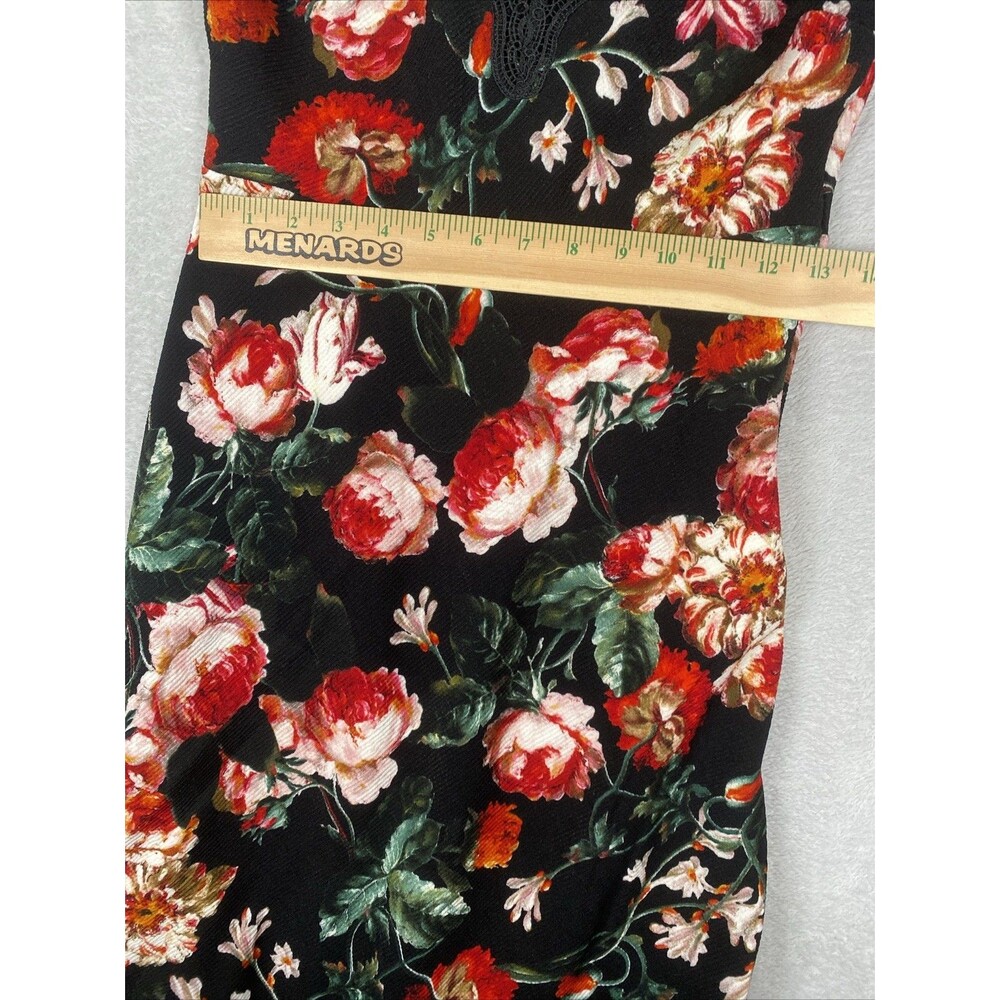 Anthropologie Foxiedox Midi Dress Size XS Autumnal Black Lace Vintage Floral - Picture 4 of 7